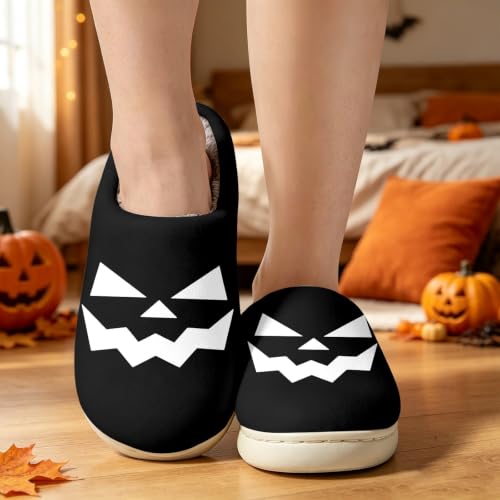Women's Holloween Pumpkin Fuzzy Slippers Soft Sole Plush Lined Foldable - image 2
