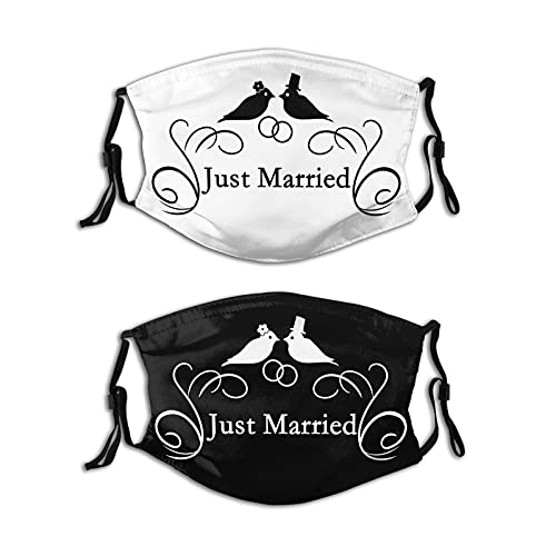 Yanghl Lovebirds Wedding Masks Just Married Gifts Matching Couples Bride Groom Wife Husband Newlyweds Adjustable Washable Engagement Decorative Men Woman Honeymoon Valentine s Day Face Cover