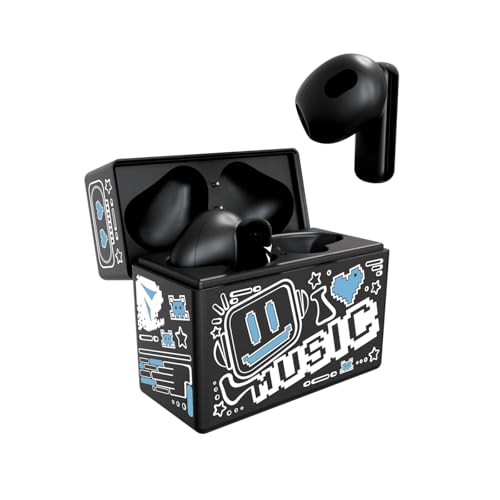 TECHMADE XM191 Wireless Headphones, Bluetooth Earphones with Microphone Stereo In-Ear Wireless Headphones, Wireless Sports Headphones with Charging Box Touch Control for iOS Android Smartphone PC