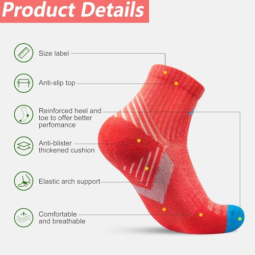 innotree 5 Pack Quarter Ankle Hiking Socks for Women, Thick Cushion Breathable Athletic Socks for Outdoor Hiking Walking3
