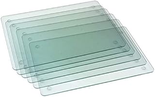 RnT Set Of 6 Tempered Glass Placemats Clear Rectangle Shaped Heat Resistant Kitchen Office Restaurant Living Room Household Essentials Shock Resistant Kitchenware Indoor & Outdoor 20x30cm