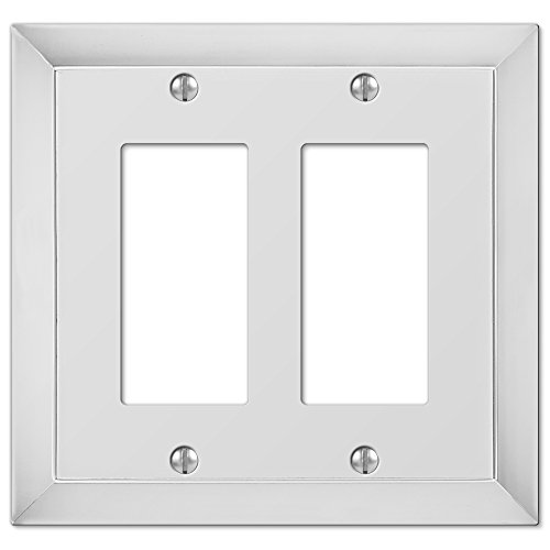 Amerelle 61RRCH Studio Double Rocker Cast Metal Wallplate in Polished Chrome