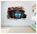 Transformers Autobot Hole in Wall – Autocollant 3D en vinyle imprimé (Super taille 1200 x 850 mm)