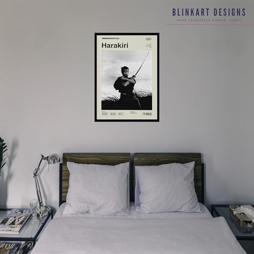 Image of BLINKART Harakiri Movie Poster Frame 8x12 Inch | Premium 300 GSM Paper Wall Print | Mid Century Vintage Film Artwork for Home, Bedroom, Living Room, Office | Framed Photo Decor
