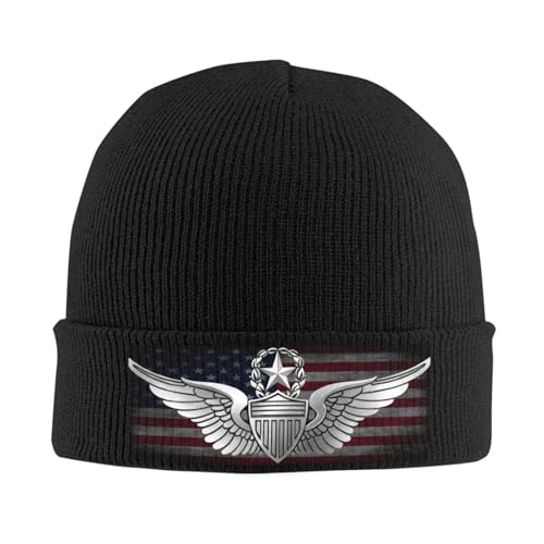 Bonnet Hiver Chaud Us Master Aviation Badge Aircrew Wing Bonnets | Bonnet Hiver Chaud Douillet Élastique Chapeaux D'Hiver Pour Sports Cyclisme Randonnée Chapeaux Ski Tricotés