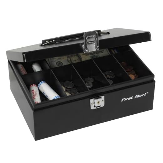 First Alert 3020F Steel Cash Box.19 Cubic Ft, Black