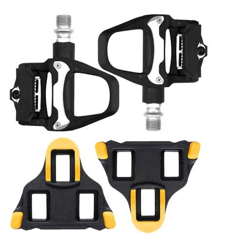 LEIMEND 1Coppia di Pedales Shimano Pedali Autobloccanti Per Bicicletta Pedali Autobloccanti in Alluminio Nero Pedales Bicicleta Carretera Con Accessorio Per la Cleats de Pedales Compatibile Con SPD SL