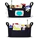 liuliuby Stroller Organizer - Large Storage Space with Cup Holder & Easy Access Wipes Pocket - Customizable Compartments & Universal Fit Stroller Caddy - Parent Console Accessories