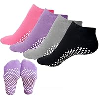 KEYRI 4 Pares Comodos Calcetines Yoga Pilates Para Mujeres y