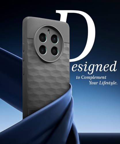 Image of WOW IMAGINE Back Cover for Realme Narzo 70 | Narzo 70 Pro | Realme 12 Plus | P1 5G with Hexa Cube Design | Ultra Slim Soft Case | Inner Velvet Fabric | Matte Silicone Flexible Mobile Case - Grey