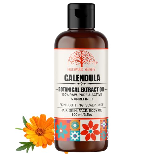 Image of Organic Pure Calendula Oil Calendula officinalis Skin Scalp Infections 100 ml