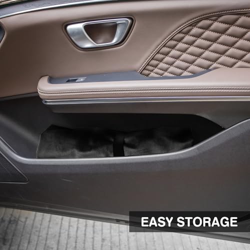 Image of Leader Accessories Velvet Waterproof Car Seat Cover Black Anti-Slip for Gym Workout, Running, Swimming, Beach and Hiking, Universal Bucket Seat Protector for Cars, SUVs and Trucks