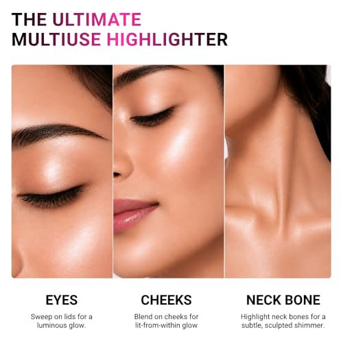 Image of Wonder Glow Highlighter Stick | Instant Radiant Glow Hydrating & Moisturizing Skin| Non-Sticky, Highlighter Makeup| Twist-up Makeup Stick | Pack of 2, Shade - 01 Copper Dawn & 04 Rose Mist