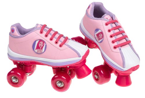 Patins à Roulettes Barbie Fille 4 Roues - Frein Arrière, Taille 30, PVC Souple