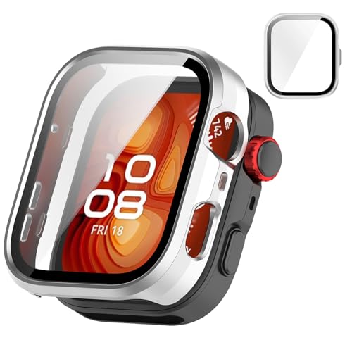 �y�t���J�o�[�ی�zBOOLINN huawei watch fit 4 pro �J�o�[ �Ή� huawei fit 4 pro �P�[�X �����^ PC+�K���X�f�� �����ߗ� ���ϋv �h�o�E�h�� �����ȒP �E�����₷�� �ϏՌ�(�V���o�[)