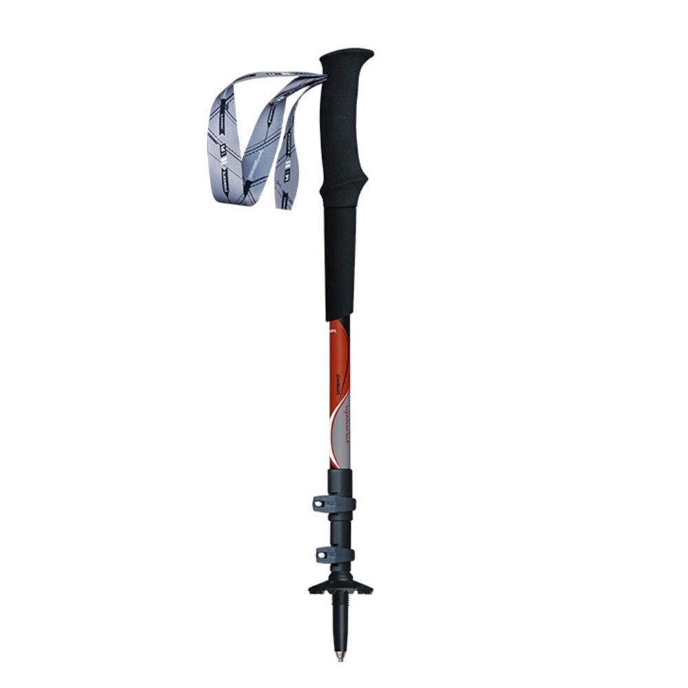 CS-DSZ Lightweight Carbon Fiber Material,3 Knot Adjustable Length,The New Outer Lock,Tungsten Steel Tip,EVA Handle for Outdoor Hiking Skiing,RED Trekking Poles