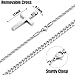 Fiusem Cross Necklace for Men, Silver Tone Mens Cross Necklaces Layered Cross Chain and Stainless Steel Cross Pendant Small, Cuban Link Rope Chain 18in/20in Jewelry Gift