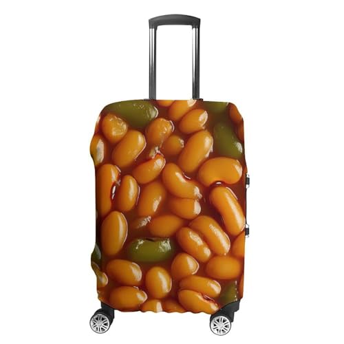 Baked Beans Food Travel Luggage Cover for Suitcase 19-32 Inches Elastic Washable Baggage Protector