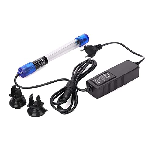 Lumière UV submersible 220-240V, lampe de stérilisateur UV clarificateur d'eau tueur de bactéries, lampe de stérilisateur étanche pour aquarium aquarium étang piscine maison (UV-13)
