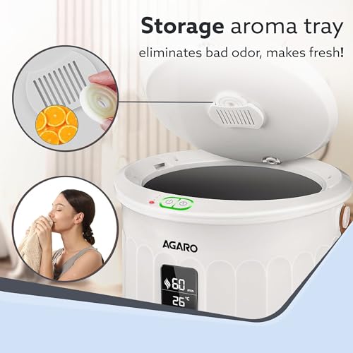 Image of AGARO Regency Towel Warmer, Warms Up to Two Oversized Dry Towels, Bathrobes, Not for Drying Clothes,Towel Warmer Bucket, 400W, Towel Warmers for Bathroom, Auto Shut Off
