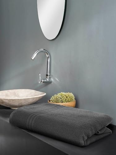 Image of Amazon Brand - Solimo - Bath Towel | Microfiber | 340 GSM | Fade Resistant | Grey