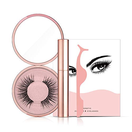Magnetic Eyeliner and Magnetic Eyelashes, Magnetic Eyeliner for Magnetic Lashes Set, 3D Reusable Eyelashes with Tweezers