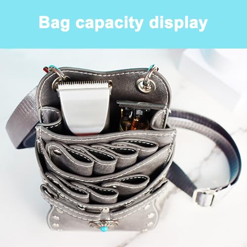 Bolsa de Cintura para Cabeleireiro, Bolsa de Ferramentas para Tesoura de Barbeiro de Couro PU Com 7