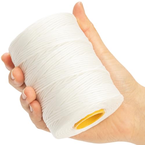 9-Ply White String Waxed Twine, 660 Feet per Roll Heavy Duty Twine String, White Cable Tie Down Wax Lacing Cord for Indoor or Outdoor Use,Thick White Twine Wax String with 160 LBS Tensile Strength (2) by VEAPILS - Image 5