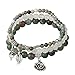 PLANT GIFT 3-lagiges Perlenarmband 8MM Tigerauge Armband Natursteinperlenarmband Einstellbares Chakra Unisex Yoga Armbänder Geburtstagsgeschenke (Indian Agate)