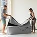 Avana Kami Convertible Chaise/Bed Bench for Yoga & Massage - 2-in-1 End of Bed Ottoman with Concealed Fold Out Yoga Lounge Chair, Microvelvet Grey