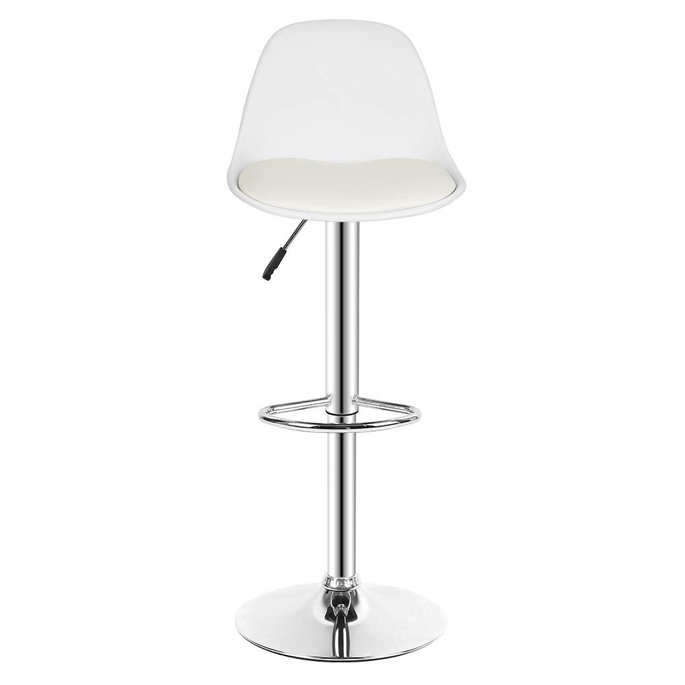 LANTUS Taburete En Polipiel 4X Taburetes Alto Cocina Regulable en Altura Taburetes de Bar con Respaldo Cuero Sintético+Plástico Sillas Altas Taburete Giratorio para Estudio, Trabajo, Oficina