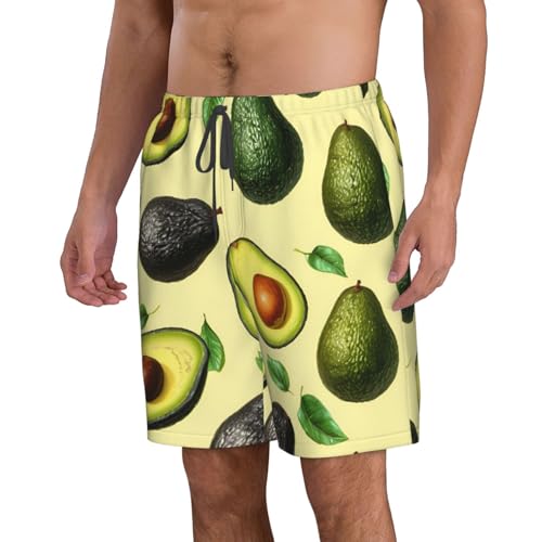 Many Avocado Images Print Stylish Men Beach Shorts Lightweight Cozy Swim Trunks Summer Casual Outings Holiday2