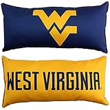 College Covers Everything Comfy West Virginia Mountaineers 2 Sided Bolster Small Travel Pillow Decorative Pillow 16 x 6