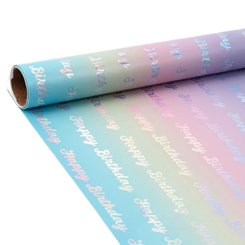 Rollo De Papel De Regalo: Decoración De Intercambio Navideño, Hoja De Patrón De Cumpleaños, Envoltorio De, Papeles Temáticos De Cumpleaños | Paquete De Fiesta Colorido Material Para Adultos