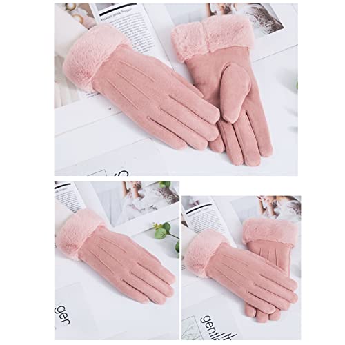yeacher Luvas de inverno para mulheres com tela sensível ao toque Luvas de camurça quente de inverno