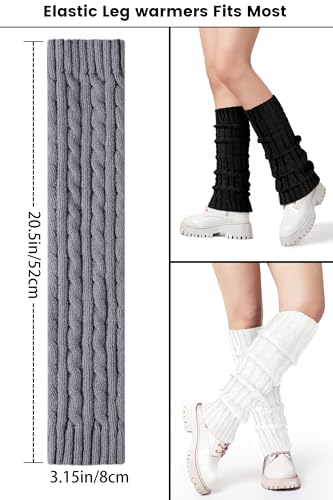 Image of Clothirily Leg Warmers - 2 Pairs Knit Leg Warmers for Women 80s Fashion Long Socks for Sports Party Yoga Winter Accessories