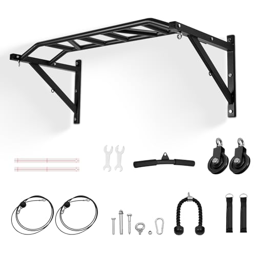 Maniglie antiscivolo 3,18 cm: con una larghezza totale di 127 cm e maniglie scanalate da 3,18 cm, la barra per trazioni per l'allenamento in palestra a casa presenta una trama antisudore per evitare scivolamenti durante gli allenamenti intensi