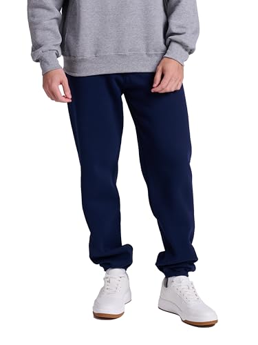 Russell Athletic Men's Dri-Power Closed Bottom Sweatpants (No Pockets), Navy, Medium