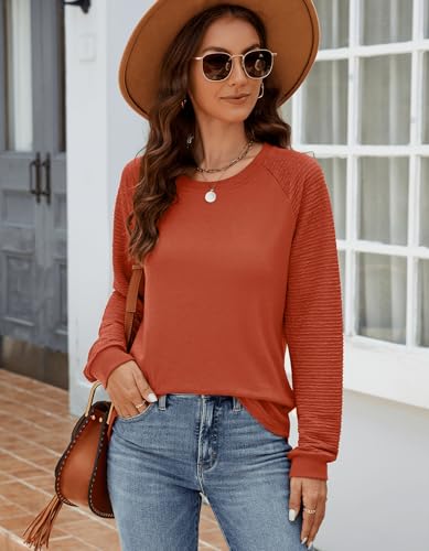 Image of Aifer Womens Long Sleeve Shirts Crew Neck Pullover Sweatshirt Pattern Raglan Casual Tunic Tops