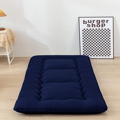 Image of MAXYOYO Cot Japanese Floor Futon Mattress, Single Size Tatami Mat Sleeping Pad Foldable Roll Up Boys Girls Narrow Mattress