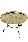 Marrakesch Orient & Mediterran Interior ® Orientalischer marokkanischer Tisch Beistelltisch Couchtisch Teetisch Gibraltar - Goldfarbig, 60cm