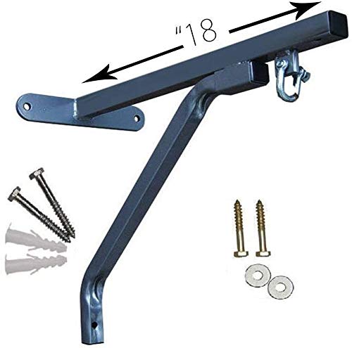 Image of IWIN Heavy Duty Wall Mounted Punching Bag Bracket, Stand with Bolts and Fasteners (Black)