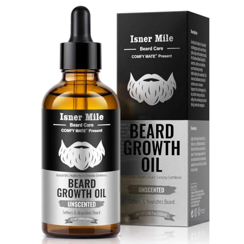 ISNER MILE 3.38 fl Oz Beard Oil for Men Hydrating &amp; Moisturizing, Unscented