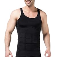 Kompressionsshirt Herren, Shapewear für Männer als Bauchweg Herren Shirt, Kompressionsshirt Compression Shirt mit Atmungsaktivem Material, Bauchweg Unterhemd für Training & Sport, Elasti