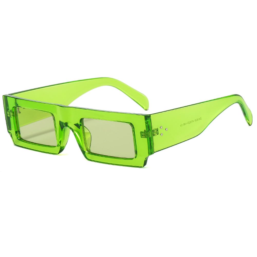 Lunettes de soleil rivets vintage et monture petit rectangle vert - 7