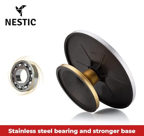 Image of Cake Decorating & Icing Turntable | 12-Inch 360 Rotating Cake Stand for Baking & Serving | Fiber Cake Turntable with Silver Top & Golden Base | Professional Cake Decorating Stand