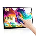 Pisichen Portable Monitor Touchscreen, 16 Inch 1920X1200P Touch Screen Laptop Monitor IPS Display with HDMI USBC Port, 300cd/m², External Monitor for Laptop PC Phones Computer Xbox