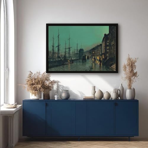 Toile imprimée de la rivière Clyde par Grimshaw - Tableau de maître avec cadre suspendu - 4