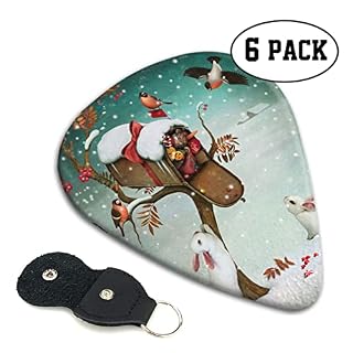 Christmas Rabbit Bunny Lot de 6 médiators pour guitare acoustique, guitare électrique, basse, ukulélé – fin, moyen et… - Les Beatles, Paul McCartney, John Lennon, RIngo Starr, George Harrison Christmas Rabbit Bunny Lot de 6 médiators pour guitare acoustique, guitare électrique, basse, ukulélé – fin, moyen et… – Image 2