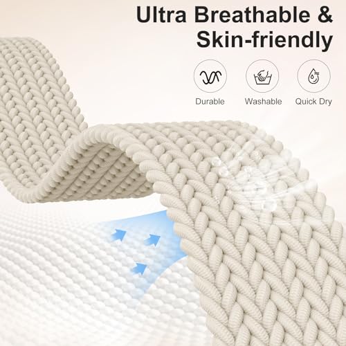 Maledan Braided Stretchy Band Compatible for Fitbit Sense/Versa 3/4 and Sense 2, Soft Elastic Strap Bracelet Wrist Bands for Smart Watch, Accessory for Men and Women